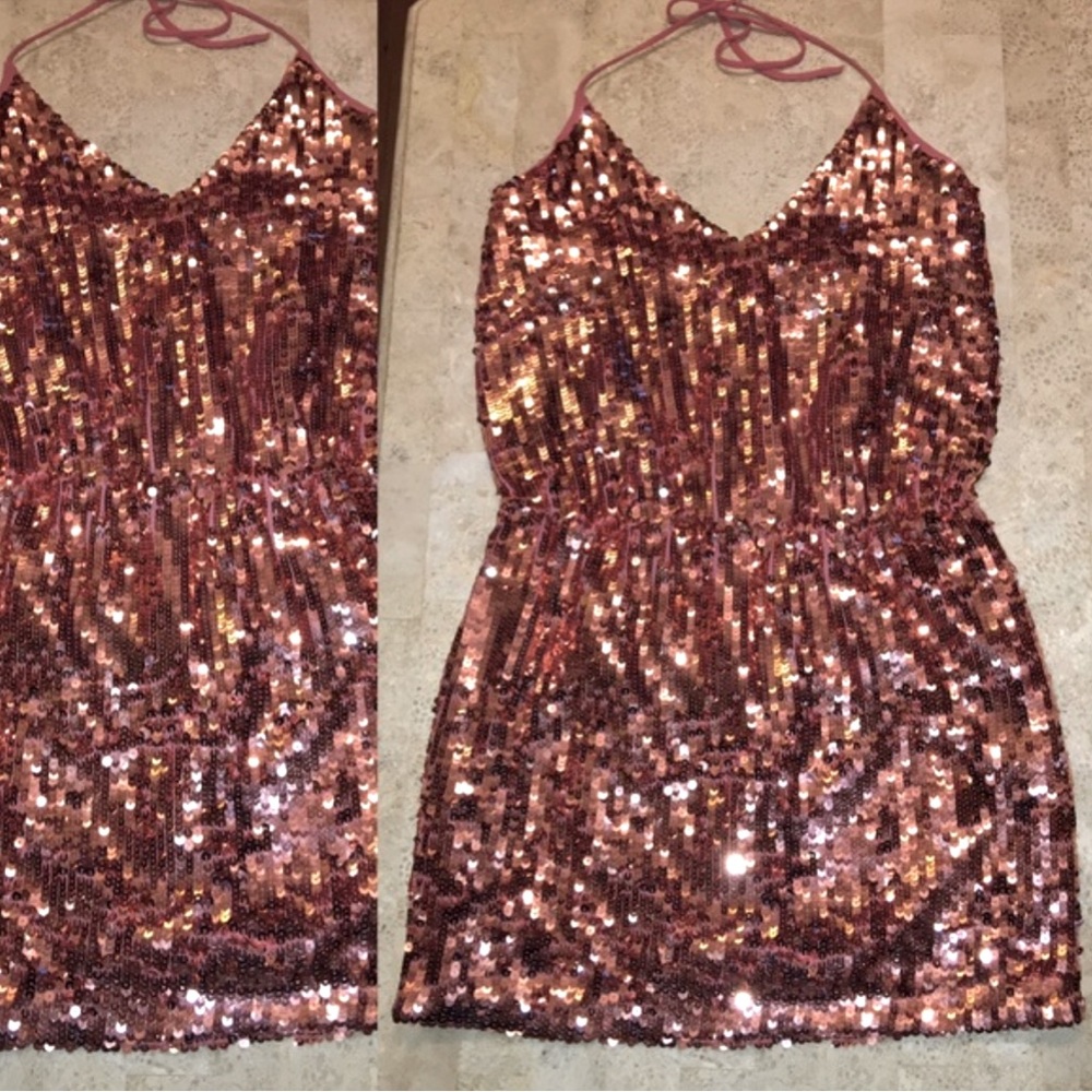 🌹ROSE GOLD SEQUENCE DRESS